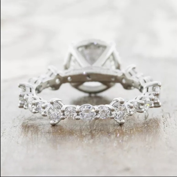 New 925 Silver 2pc Set Dainty Diamond Bridal Ring - Picture 3 of 4